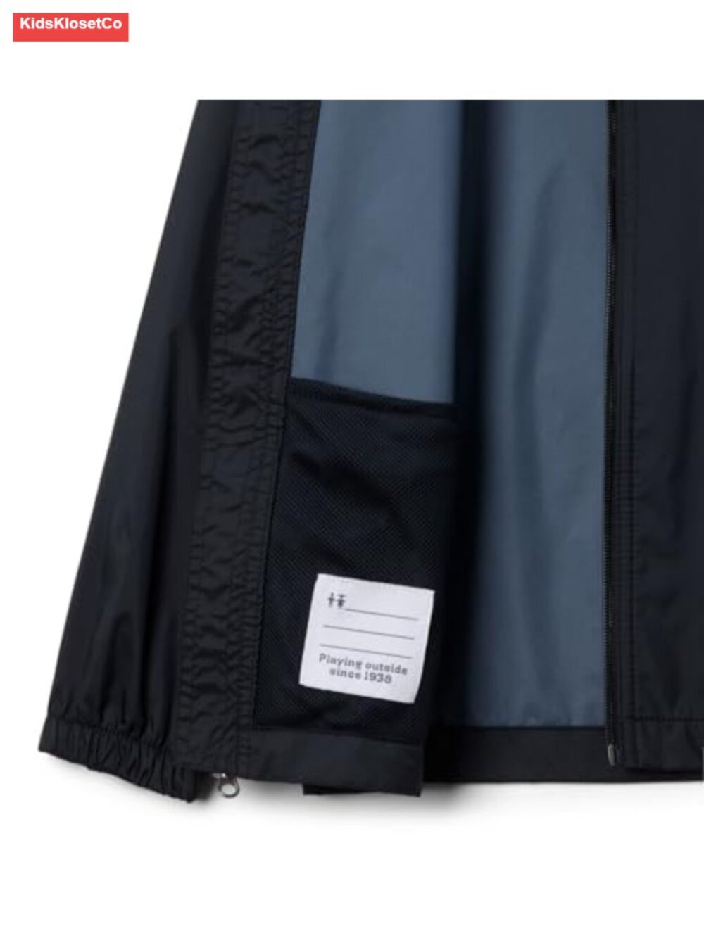 Youth Waterproof Nylon Rain Jacket with Hood - Picture 3 of 6